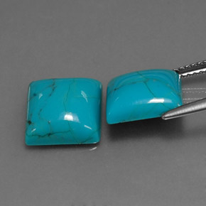 캐럿 천연 블루 터키석 보석, 스퀘어, 10×10 mm, 불투명체