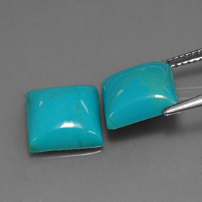 캐럿 천연 블루 터키석 보석, 스퀘어, 10×10 mm, 불투명체