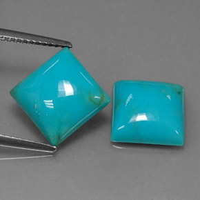 캐럿 천연 블루 터키석 보석, 스퀘어, 10×10 mm, 불투명체
