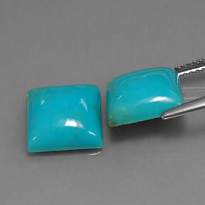 캐럿 천연 블루 터키석 보석, 스퀘어, 10×10 mm, 불투명체