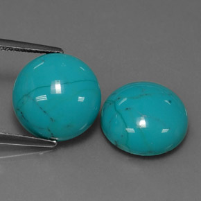 캐럿 천연 블루 터키석 보석, 라운드 컷, 12.01 mm, 불투명체