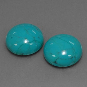 캐럿 천연 블루 터키석 보석, 라운드 컷, 12.01 mm, 불투명체