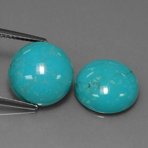 캐럿 천연 블루 터키석 보석, 라운드 컷, 11.98 mm, 불투명체
