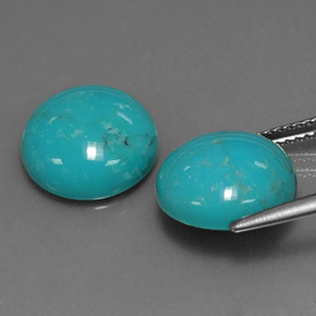 캐럿 천연 블루 터키석 보석, 라운드 컷, 11.98 mm, 불투명체