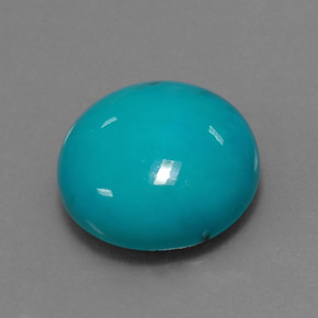 4.17캐럿 천연 블루 터키석, 라운드 컷, 12.01 mm, 불투명체