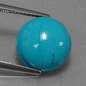3.88캐럿 천연 블루 터키석, 라운드 컷, 11.96 mm, 불투명체