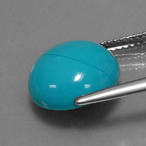 3.88캐럿 천연 블루 터키석, 라운드 컷, 11.96 mm, 불투명체