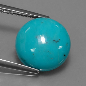 4.06캐럿 천연 블루 터키석, 라운드 컷, 12.03 mm, 불투명체