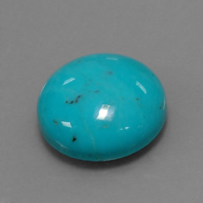 4.06캐럿 천연 블루 터키석, 라운드 컷, 12.03 mm, 불투명체