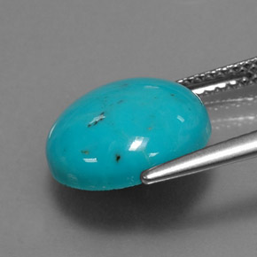 4.06캐럿 천연 블루 터키석, 라운드 컷, 12.03 mm, 불투명체