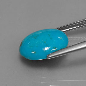 3.13캐럿 천연 블루 터키석, 타원형 컷, 11.9×10 mm, 불투명체