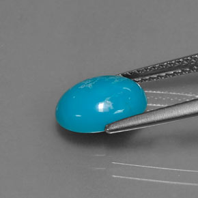 1.61캐럿 천연 파란색 터키 옥, 타원형 컷, 불투명체