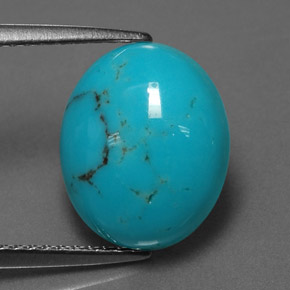3.79캐럿 천연 블루 터키석, 타원형 컷, 12.2×10.2 mm, 불투명체