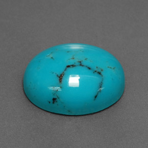 3.79캐럿 천연 블루 터키석, 타원형 컷, 12.2×10.2 mm, 불투명체
