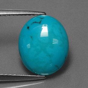 2.77캐럿 천연 블루 터키석, 타원형 컷, 11.9×10 mm, 불투명체