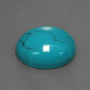 3.69캐럿 천연 블루 터키석, 타원형 컷, 12×10.1 mm, 불투명체