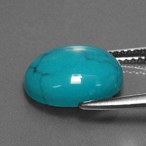 3.69캐럿 천연 블루 터키석, 타원형 컷, 12×10.1 mm, 불투명체