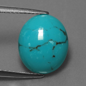 2.97캐럿 천연 블루 터키석, 타원형 컷, 12×10.1 mm, 불투명체