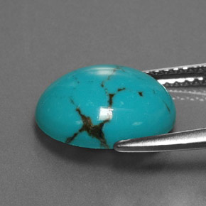 2.97캐럿 천연 블루 터키석, 타원형 컷, 12×10.1 mm, 불투명체