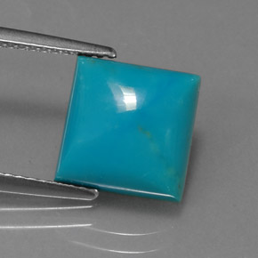 3.22캐럿 천연 블루 터키석, 스퀘어, 9.9×9.8 mm, 불투명체