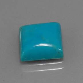 3.22캐럿 천연 블루 터키석, 스퀘어, 9.9×9.8 mm, 불투명체