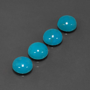 캐럿 천연 블루 터키석 보석, 라운드 컷, 6.04 mm, 불투명체