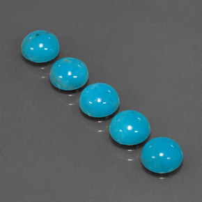 캐럿 천연 블루 터키석 보석, 라운드 컷, 6.01 mm, 불투명체