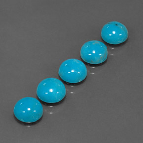 캐럿 천연 블루 터키석 보석, 라운드 컷, 6.01 mm, 불투명체