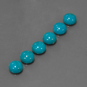 캐럿 천연 블루 터키석 보석, 라운드 컷, 6.01 mm, 불투명체