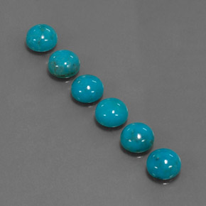 캐럿 천연 블루 터키석 보석, 라운드 컷, 6.05 mm, 불투명체