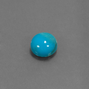 0.85캐럿 천연 블루 터키석, 라운드 컷, 6.13 mm, 불투명체