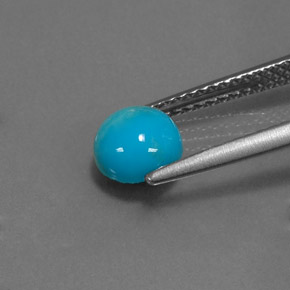 0.85캐럿 천연 블루 터키석, 라운드 컷, 6.13 mm, 불투명체