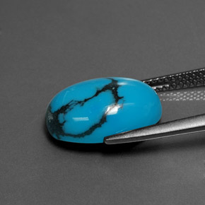 4.44캐럿 천연 파란색 터키 옥, 타원형 컷, 불투명체