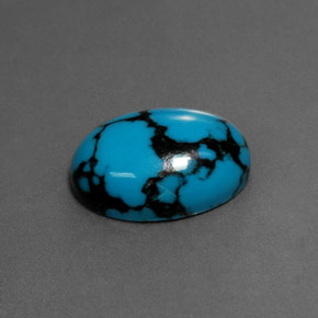 4.27캐럿 천연 블루 터키석, 타원형 컷, 14.1×10.1 mm, 불투명체