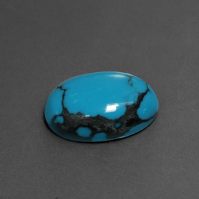 4.55캐럿 천연 블루 터키석, 타원형 컷, 14.1×10.1 mm, 불투명체