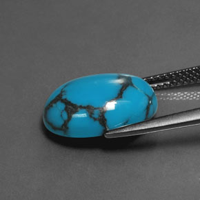 5.10캐럿 천연 파란색 터키 옥, 타원형 컷, 불투명체