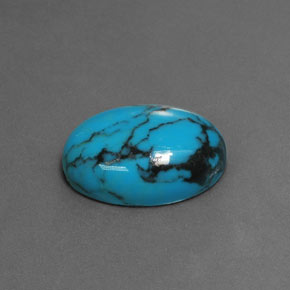 3.97캐럿 천연 블루 터키석, 타원형 컷, 14.1×10.1 mm, 불투명체