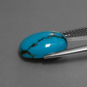 4.27캐럿 천연 파란색 터키 옥, 타원형 컷, 불투명체