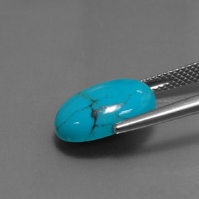 3.49캐럿 천연 블루 터키석, 타원형 컷, 13.9×10 mm, 불투명체