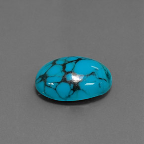 3.50캐럿 천연 블루 터키석, 타원형 컷, 14×10 mm, 불투명체