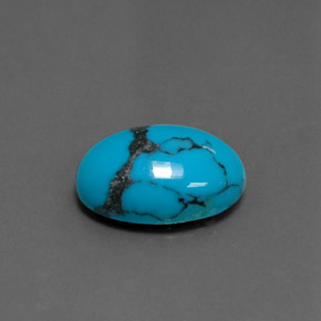 3.61캐럿 천연 블루 터키석, 타원형 컷, 14×10.1 mm, 불투명체