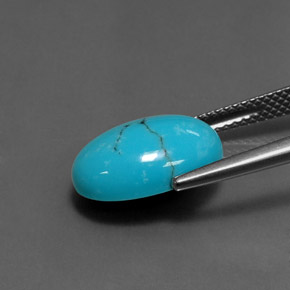 3.67캐럿 천연 파란색 터키 옥, 타원형 컷, 불투명체