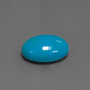 4.55캐럿 천연 블루 터키석, 타원형 컷, 14×10.1 mm, 불투명체