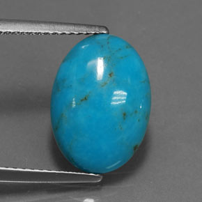 3.96캐럿 천연 블루 터키석, 타원형 컷, 13.9×10 mm, 불투명체