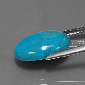 3.96캐럿 천연 블루 터키석, 타원형 컷, 13.9×10 mm, 불투명체
