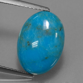 4.35캐럿 천연 블루 터키석, 타원형 컷, 14.1×10.2 mm, 불투명체