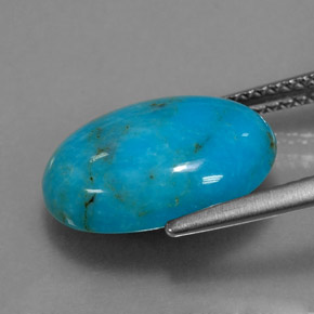 4.35캐럿 천연 블루 터키석, 타원형 컷, 14.1×10.2 mm, 불투명체