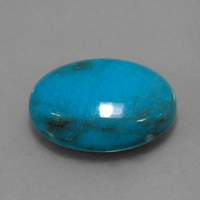 4.39캐럿 천연 블루 터키석, 타원형 컷, 14.1×10.1 mm, 불투명체