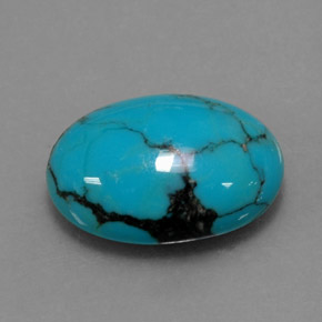 3.95캐럿 천연 블루 터키석, 타원형 컷, 14×9.8 mm, 불투명체
