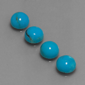 캐럿 천연 블루 터키석 보석, 라운드 컷, 6.07 mm, 불투명체